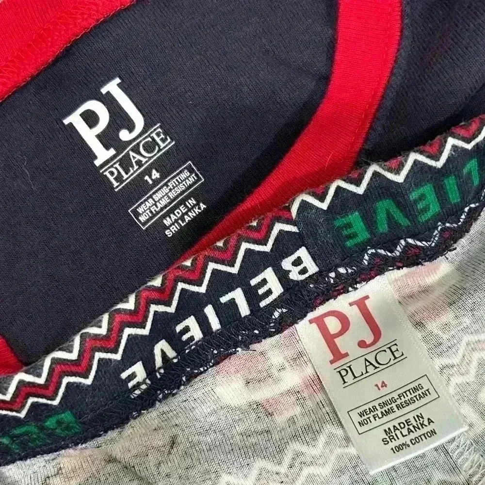 Children’s Place Christmas Pajamas Long Sleeve Pants 2-Piece Set Santa Size 14